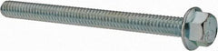 Value Collection - 1/4-20 UNC, 3" Length Under Head, Hex Drive Flange Bolt - 3" Thread Length, Grade 5 Steel, Serrated Flange, Zinc-Plated Finish - Benchmark Tooling