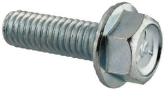 Value Collection - 5/16-18 UNC, 1" Length Under Head, Hex Drive Flange Bolt - 1" Thread Length, Grade 5 Steel, Serrated Flange, Zinc-Plated Finish - Benchmark Tooling