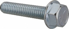 Value Collection - 5/16-18 UNC, 1-1/2" Length Under Head, Hex Drive Flange Bolt - 1-1/2" Thread Length, Grade 5 Steel, Serrated Flange, Zinc-Plated Finish - Benchmark Tooling