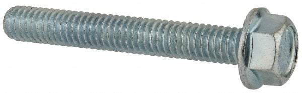 Value Collection - 5/16-18 UNC, 2-1/4" Length Under Head, Hex Drive Flange Bolt - 2-1/4" Thread Length, Grade 5 Steel, Serrated Flange, Zinc-Plated Finish - Benchmark Tooling