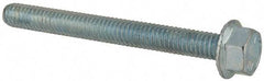 Value Collection - 5/16-18 UNC, 3" Length Under Head, Hex Drive Flange Bolt - 3" Thread Length, Grade 5 Steel, Serrated Flange, Zinc-Plated Finish - Benchmark Tooling