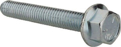 Value Collection - 3/8-16 UNC, 2-1/2" Length Under Head, Hex Drive Flange Bolt - 2-1/2" Thread Length, Grade 5 Steel, Serrated Flange, Zinc-Plated Finish - Benchmark Tooling