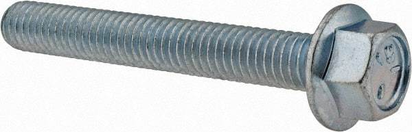 Value Collection - 3/8-16 UNC, 2-3/4" Length Under Head, Hex Drive Flange Bolt - 2-3/4" Thread Length, Grade 5 Steel, Serrated Flange, Zinc-Plated Finish - Benchmark Tooling