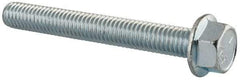 Value Collection - 3/8-16 UNC, 3" Length Under Head, Hex Drive Flange Bolt - 3" Thread Length, Grade 5 Steel, Serrated Flange, Zinc-Plated Finish - Benchmark Tooling