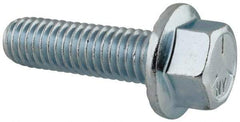 Value Collection - 7/16-14 UNC, 1-1/2" Length Under Head, Hex Drive Flange Bolt - 1-1/2" Thread Length, Grade 5 Steel, Serrated Flange, Zinc-Plated Finish - Benchmark Tooling