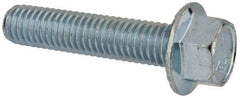 Value Collection - 7/16-14 UNC, 2" Length Under Head, Hex Drive Flange Bolt - 2" Thread Length, Grade 5 Steel, Serrated Flange, Zinc-Plated Finish - Benchmark Tooling