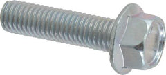 Value Collection - 1/2-13 UNC, 2" Length Under Head, Hex Drive Flange Bolt - 2" Thread Length, Grade 5 Steel, Serrated Flange, Zinc-Plated Finish - Benchmark Tooling