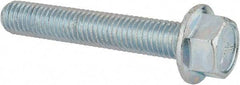 Value Collection - 1/2-13 UNC, 3" Length Under Head, Hex Drive Flange Bolt - 3" Thread Length, Grade 5 Steel, Serrated Flange, Zinc-Plated Finish - Benchmark Tooling