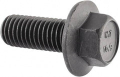 Value Collection - M12x1.75 Metric Coarse, 30mm Length Under Head, Hex Drive Flange Bolt - 30mm Thread Length, Grade 10.9 Alloy Steel, Smooth Flange, Phosphate & Oil Finish - Benchmark Tooling