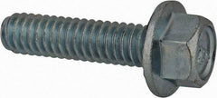 Value Collection - 1/4-20 UNC, 1" Length Under Head, Hex Drive Flange Bolt - 1" Thread Length, Grade 8 Steel, Serrated Flange, Zinc-Plated Finish - Benchmark Tooling