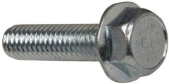 Value Collection - 5/16-18 UNC, 1-1/4" Length Under Head, Hex Drive Flange Bolt - 1-1/4" Thread Length, Grade 8 Steel, Serrated Flange, Zinc-Plated Finish - Benchmark Tooling