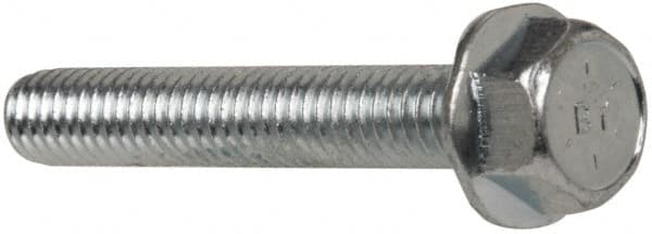 Value Collection - 5/16-18 UNC, 2" Length Under Head, Hex Drive Flange Bolt - 2" Thread Length, Grade 8 Steel, Serrated Flange, Zinc-Plated Finish - Benchmark Tooling