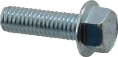 Value Collection - 3/8-16 UNC, 1-1/4" Length Under Head, Hex Drive Flange Bolt - 1-1/4" Thread Length, Grade 8 Steel, Serrated Flange, Zinc-Plated Finish - Benchmark Tooling