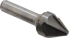 Hertel - 1" Head Diam, 1/2" Shank Diam, 6 Flute 60° Solid Carbide Countersink - Bright Finish, 3" OAL, Single End, Straight Shank, Right Hand Cut - Benchmark Tooling