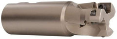 Seco - 1-1/4" Cut Diam, 0.669" Max Depth of Cut, 1-1/4" Shank Diam, 4.33" OAL, Indexable Square Shoulder End Mill - XO.X 1806.. Inserts, Weldon Shank, 90° Lead Angle, Through Coolant, Series Power Turbo - Benchmark Tooling