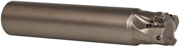 Seco - 3/4" Cut Diam, 0.197" Max Depth of Cut, 3/4" Shank Diam, 3.937" OAL, Indexable Square Shoulder End Mill - XO.X 0602 Inserts, Cylindrical Shank, 90° Lead Angle, Through Coolant, Series Nano Turbo - Benchmark Tooling