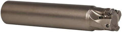Seco - 3/4" Cut Diam, 0.197" Max Depth of Cut, 3/4" Shank Diam, 3.937" OAL, Indexable Square Shoulder End Mill - XO.X 0602 Inserts, Cylindrical Shank, 90° Lead Angle, Through Coolant, Series Nano Turbo - Benchmark Tooling