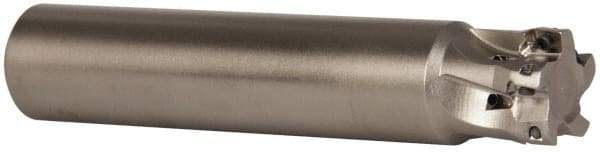 Seco - 3/4" Cut Diam, 0.197" Max Depth of Cut, 3/4" Shank Diam, 3.937" OAL, Indexable Square Shoulder End Mill - XO.X 0602 Inserts, Cylindrical Shank, 90° Lead Angle, Through Coolant, Series Nano Turbo - Benchmark Tooling