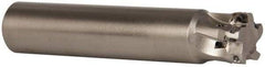 Seco - 3/4" Cut Diam, 0.197" Max Depth of Cut, 3/4" Shank Diam, 3.937" OAL, Indexable Square Shoulder End Mill - XO.X 0602 Inserts, Cylindrical Shank, 90° Lead Angle, Through Coolant, Series Nano Turbo - Benchmark Tooling