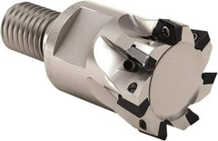 Seco - 16mm Cut Diam, 5mm Max Depth of Cut, 23mm OAL, Indexable Square Shoulder End Mill - XO.. 0602 Inserts, M8 Modular Connection, 90° Lead Angle, Through Coolant, Series Nano Turbo - Benchmark Tooling