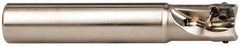 Seco - 3/8" Cut Diam, 0.197" Max Depth of Cut, 3/8" Shank Diam, 2.165" OAL, Indexable Square Shoulder End Mill - XO.X 0602 Inserts, Cylindrical Shank, 90° Lead Angle, Through Coolant, Series Nano Turbo - Benchmark Tooling