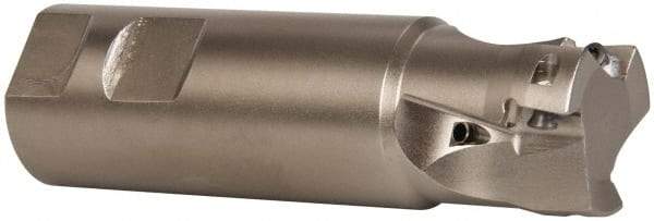 Seco - 1-1/4" Cut Diam, 0.433" Max Depth of Cut, 1-1/4" Shank Diam, 4-1/4" OAL, Indexable Square Shoulder End Mill - XO.X 1204.. Inserts, Weldon Shank, 90° Lead Angle, Through Coolant, Series Super Turbo - Benchmark Tooling