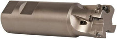 Seco - 1-1/4" Cut Diam, 0.433" Max Depth of Cut, 1-1/4" Shank Diam, 4-1/4" OAL, Indexable Square Shoulder End Mill - XO.X 1204.. Inserts, Weldon Shank, 90° Lead Angle, Through Coolant, Series Super Turbo - Benchmark Tooling