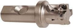 Seco - 1-1/4" Cut Diam, 0.433" Max Depth of Cut, 1" Shank Diam, 4-1/4" OAL, Indexable Square Shoulder End Mill - XO.X 1204.. Inserts, Weldon Shank, 90° Lead Angle, Through Coolant, Series Super Turbo - Benchmark Tooling
