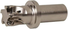 Seco - 1-1/2" Cut Diam, 0.433" Max Depth of Cut, 1-1/4" Shank Diam, 4.78" OAL, Indexable Square Shoulder End Mill - XO.X 1204.. Inserts, Weldon Shank, 90° Lead Angle, Through Coolant, Series Super Turbo - Benchmark Tooling