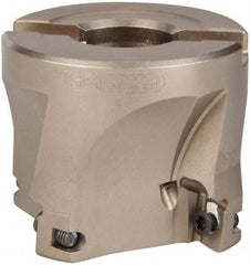 Seco - 4 Inserts, 2" Cut Diam, 3/4" Arbor Diam, 0.433" Max Depth of Cut, Indexable Square-Shoulder Face Mill - 0/90° Lead Angle, 1.57" High, XO.X 1204.. Insert Compatibility, Through Coolant, Series Super Turbo - Benchmark Tooling