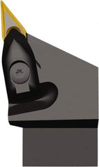 Seco - DVJN, Left Hand Cut, 93° Lead Angle, 16mm Shank Height x 16mm Shank Width, Negative Rake Indexable Turning Toolholder - 100mm OAL, VNMU 1304.. Insert Compatibility, Series Dual Clamp - Benchmark Tooling