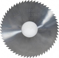 Made in USA - 2-1/4" Diam x 0.032" Blade Thickness x 5/8" Arbor Hole Diam, 60 Tooth Slitting and Slotting Saw - Arbor Connection, Solid Carbide, Concave Ground - Benchmark Tooling