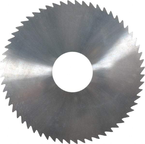 Made in USA - 2-1/4" Diam x 0.064" Blade Thickness x 5/8" Arbor Hole Diam, 60 Tooth Slitting and Slotting Saw - Arbor Connection, Solid Carbide, Concave Ground - Benchmark Tooling