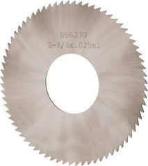 Made in USA - 2-3/4" Diam x 0.025" Blade Thickness x 1" Arbor Hole Diam, 72 Tooth Slitting and Slotting Saw - Arbor Connection, Solid Carbide, Concave Ground - Benchmark Tooling