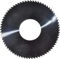 Made in USA - 2-3/4" Diam x 0.072" Blade Thickness x 1" Arbor Hole Diam, 72 Tooth Slitting and Slotting Saw - Arbor Connection, Solid Carbide, Concave Ground - Benchmark Tooling