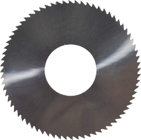 Made in USA - 2-3/4" Diam x 0.102" Blade Thickness x 1" Arbor Hole Diam, 72 Tooth Slitting and Slotting Saw - Arbor Connection, Solid Carbide, Concave Ground - Benchmark Tooling