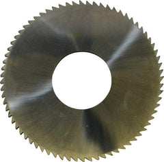 Made in USA - 2-3/4" Diam x 0.128" Blade Thickness x 1" Arbor Hole Diam, 72 Tooth Slitting and Slotting Saw - Arbor Connection, Solid Carbide, Concave Ground - Benchmark Tooling