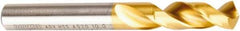 DORMER - 7.5mm 130° Spiral Flute High Speed Steel Screw Machine Drill Bit - TiN Finish, Right Hand Cut, 34mm Flute Length, 74mm OAL, ADX Point, Straight Shank - Benchmark Tooling