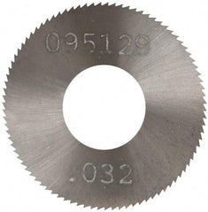 Made in USA - 1" Diam x 0.032" Blade Thickness, 3/8" Arbor Hole Diam, 98 Teeth, Solid Carbide Jeweler's Saw - Uncoated - Benchmark Tooling