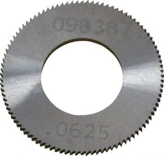 Made in USA - 1" Diam x 1/16" Thick, 1/2" Arbor Hole Diam, 98 Teeth, Solid Carbide Jeweler's Saw - Uncoated - Benchmark Tooling