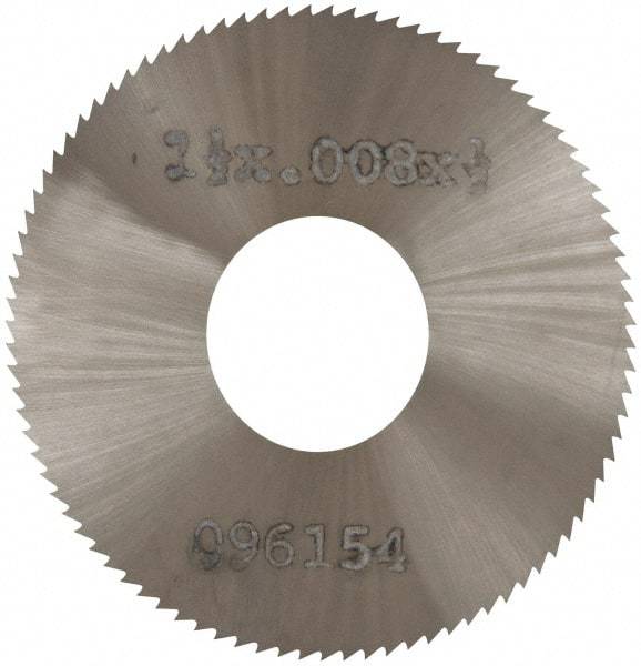 Made in USA - 1-1/2" Diam x 0.008" Blade Thickness, 1/2" Arbor Hole Diam, 140 Teeth, Solid Carbide, Jeweler's Saw - Uncoated - Benchmark Tooling