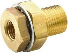 Parker - 1-1/8 - 14 Male Thread x 1/2 Female Thread, Brass Industrial Pipe Anchor Coupling - Male Straight Thread O-Ring x Female NPTF, 1,000 psi - Benchmark Tooling