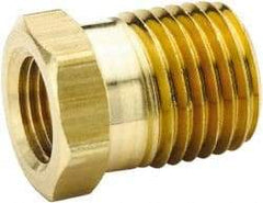 Parker - 1 Male Thread x 3/4 Female Thread, Brass Industrial Pipe Hex Bushing - MNPTF x FNPTF, 1,000 psi - Benchmark Tooling