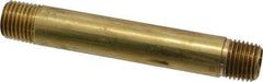 Parker - 1/4 Male Thread, Brass Industrial Pipe Long Nipple - MNPTF, 1,000 psi - Benchmark Tooling