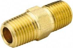 Parker - 3/4 Male Thread, Brass Industrial Pipe Hex Nipple - MNPTF, 1,000 psi - Benchmark Tooling