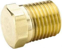 Parker - 3/4 Male Thread, Brass Industrial Pipe Hex Head Plug - MNPTF, 1,000 psi - Benchmark Tooling