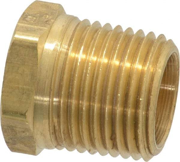 Parker - 1/2 Male Thread, Brass Industrial Pipe Hex Head Plug - MNPTF, 1,000 psi - Benchmark Tooling