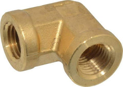 Parker - 1/4 Female Thread, Brass Industrial Pipe 90° Female Elbow - FNPTF, 1,000 psi - Benchmark Tooling