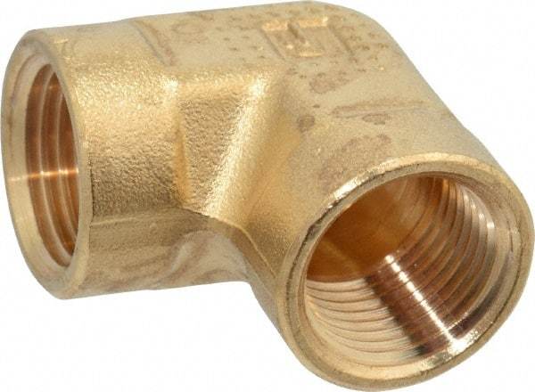 Parker - 3/8 Female Thread, Brass Industrial Pipe 90° Female Elbow - FNPTF, 1,000 psi - Benchmark Tooling
