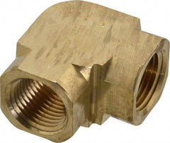 Parker - 3/8 Female Thread, Brass Industrial Pipe 90° Female Elbow - FNPTF, 1,000 psi - Benchmark Tooling
